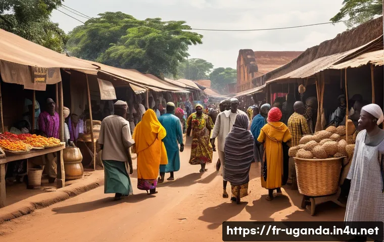 우간다 종교 갈등 사례 - **Prompt 1: Historical Crossroads of Faith in Uganda**
    "A vibrant historical illustration depict...
