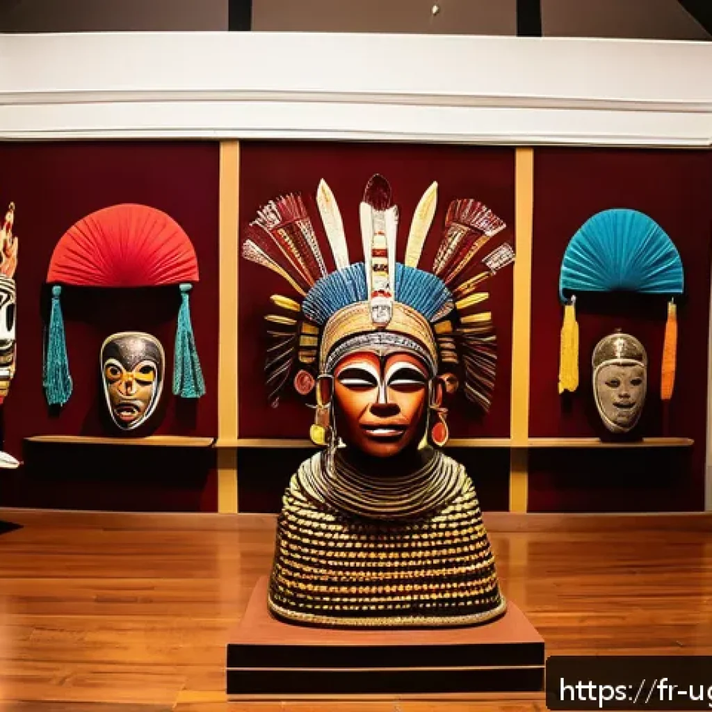 우간다 국립박물관 방문기 - A vibrant ethnographic exhibit inside the National Museum of Kampala, featuring a diverse collection...