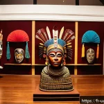 우간다 국립박물관 방문기 - A vibrant ethnographic exhibit inside the National Museum of Kampala, featuring a diverse collection...
